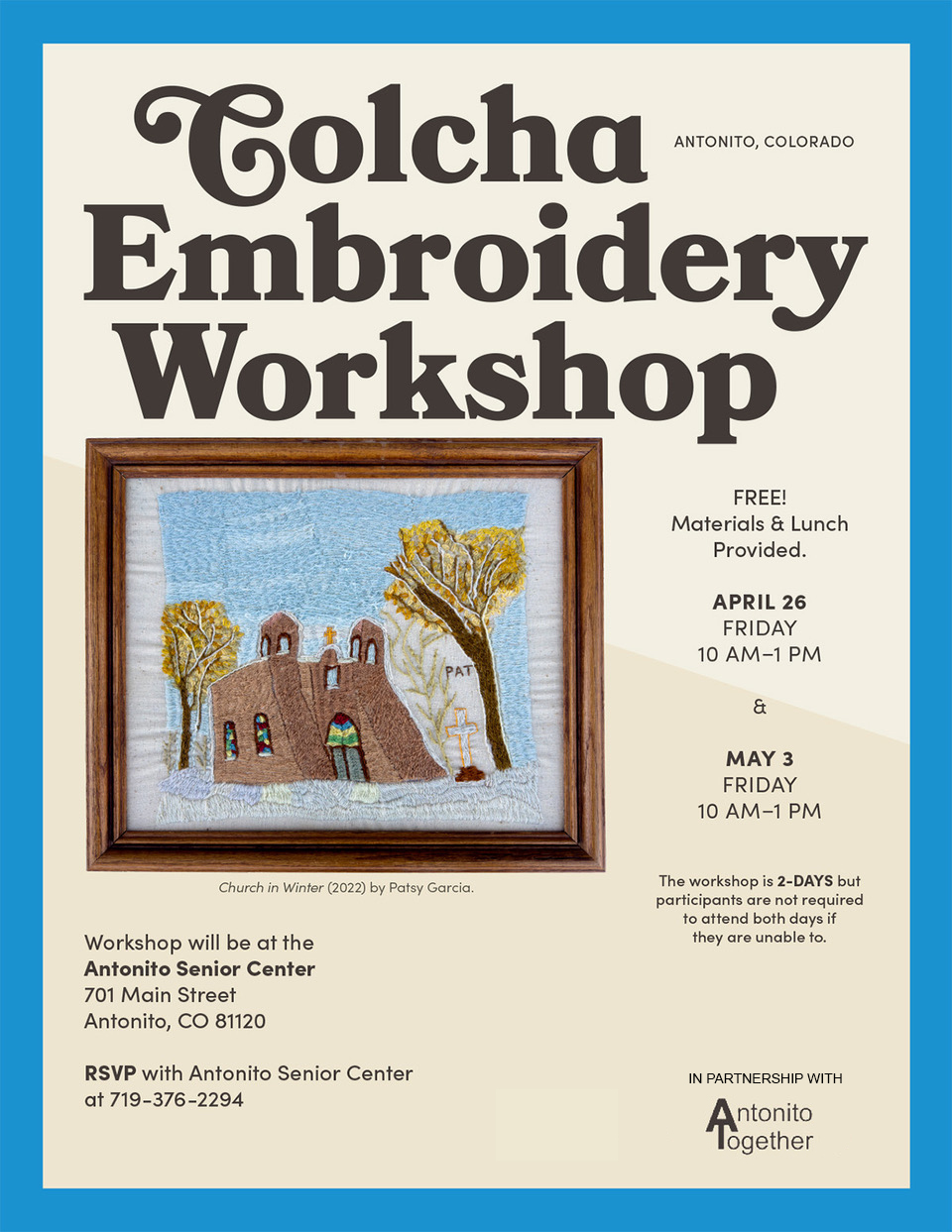 Colcha Embroidery Workshop in Antonito